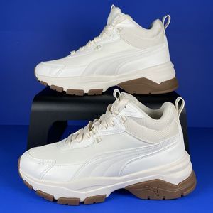 Puma Cassia Via Mid Women's‎ Size 8 Beige Off White Mid Top Shoes 39130905